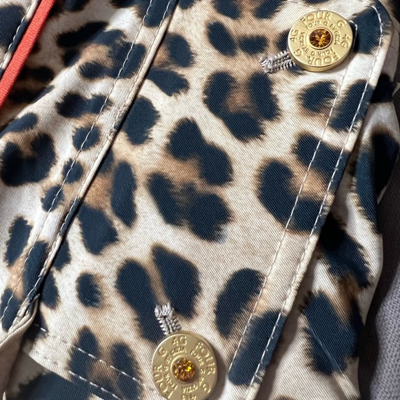 4G by Gizia skirt rhinestones bling buckles cheetah leopard print orange mini - Picture 3 of 8